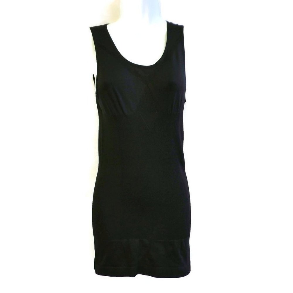 Shaper Tank Long Black Support Panels Spandex Compression XS S